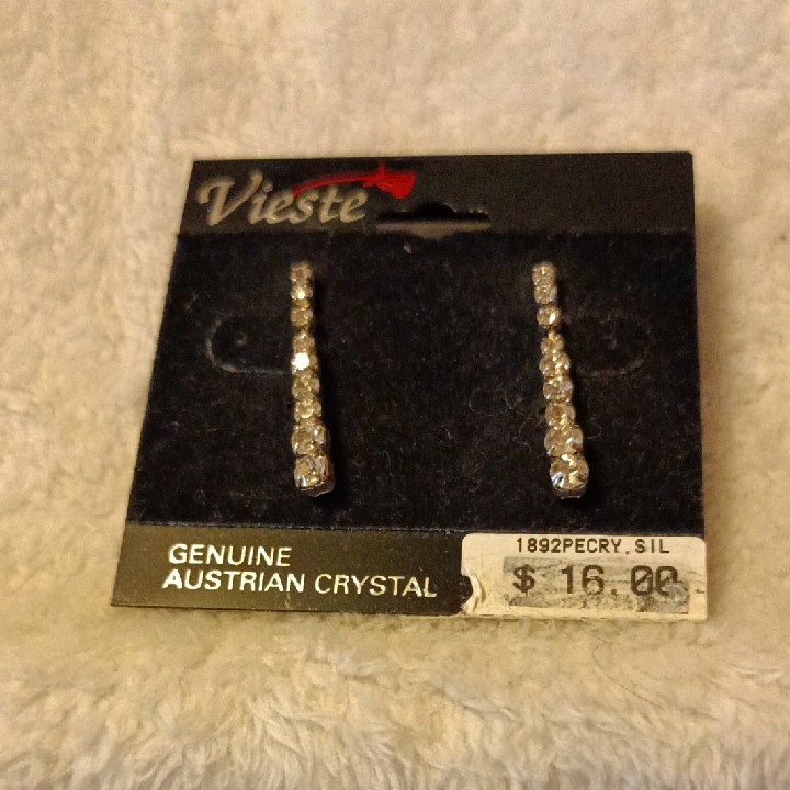 Vieste Silver Crystal Drop Earrings